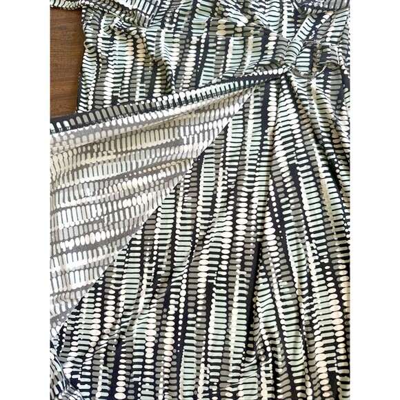 Kasper Women's 3/4-sleeves Printed Wrap-Style Dress Black Sea Glass Multi L - Picture 8 of 9